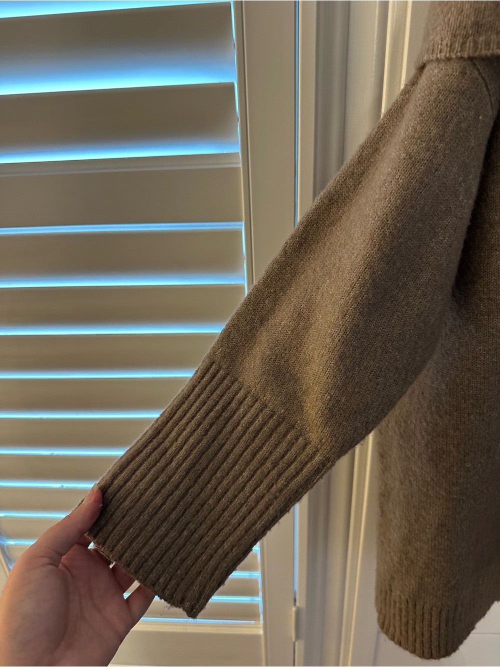 Anthropologie Brown Off-the-Shoulder Knit Sweater - Picture 2 of 4
